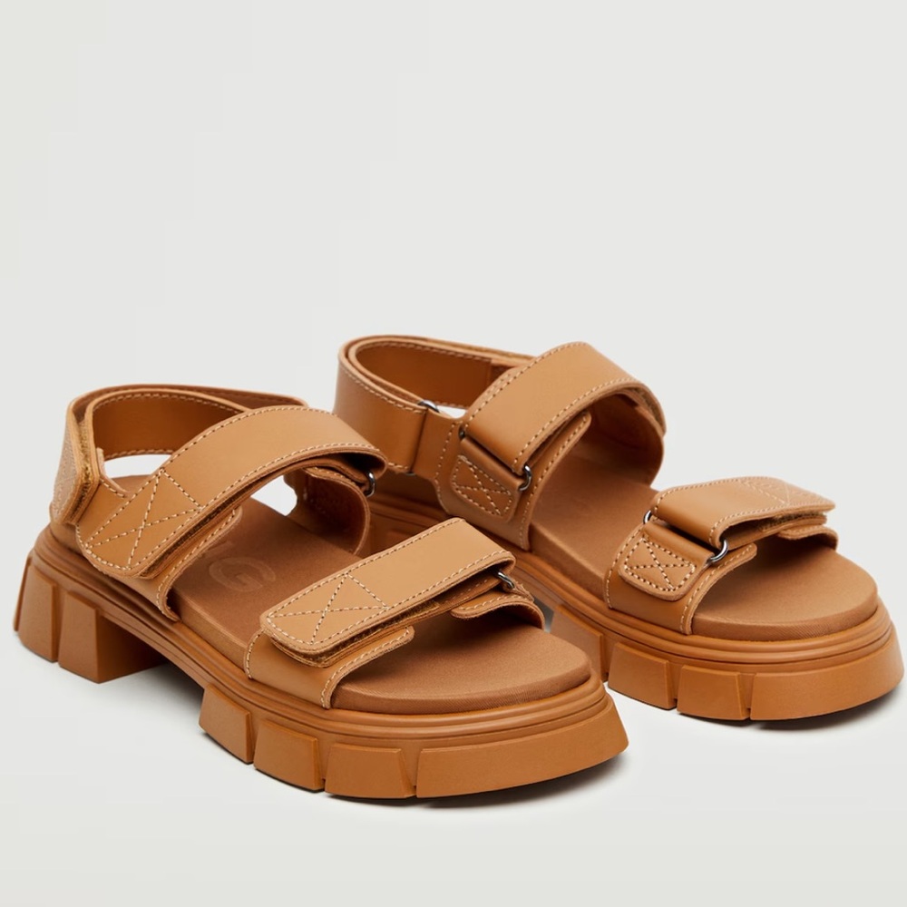 ♥️ Mango Tan Platform Sandals Size EU 42 (US 11)